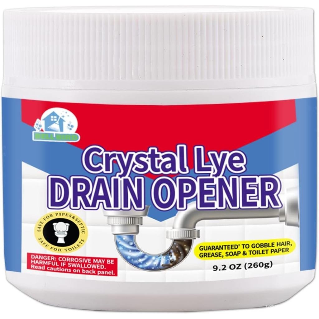 BELL BIRDCrystal Lye ท่อระบายน้ํา,Lye โซเดียม Hydroxide,Unclogs ห้องน้ําและอ่างล้างจาน, ท่อระบายน้ํา