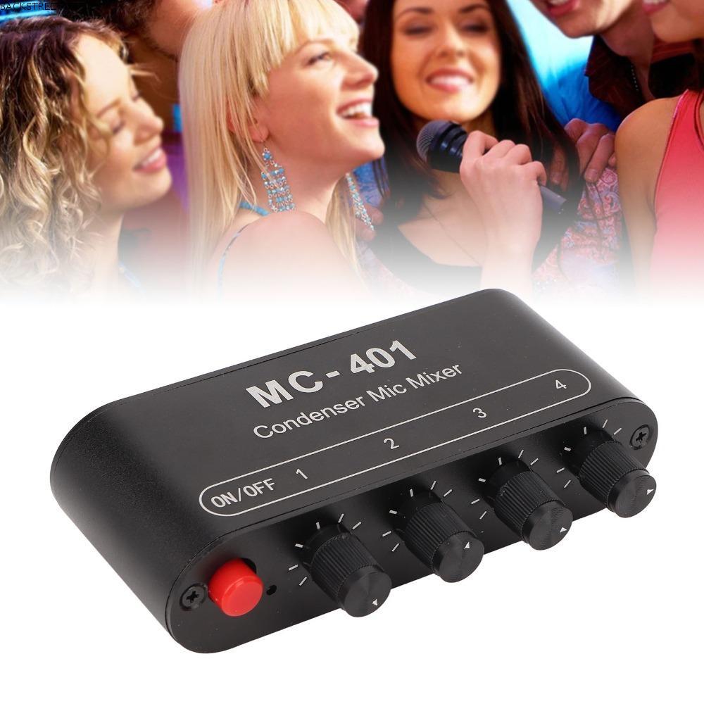 BACKSTAGEEET4FC3 คอนเดนเซอร์ไมโครโฟน Mixer, รองรับ 4 ไมค์ Multi Source ผสม 4 in 1 Out Mic Mixer, Ext
