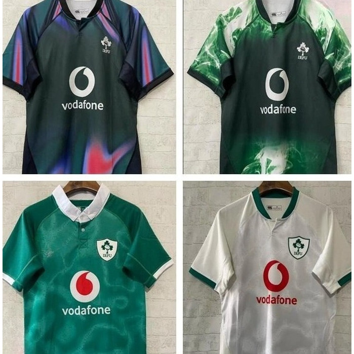 เสื้อแข่งรักบี้ผู้ชายสำหรับปี 2026 Ireland Rugby Shirt พร้อมใช้งานใน.pre-game