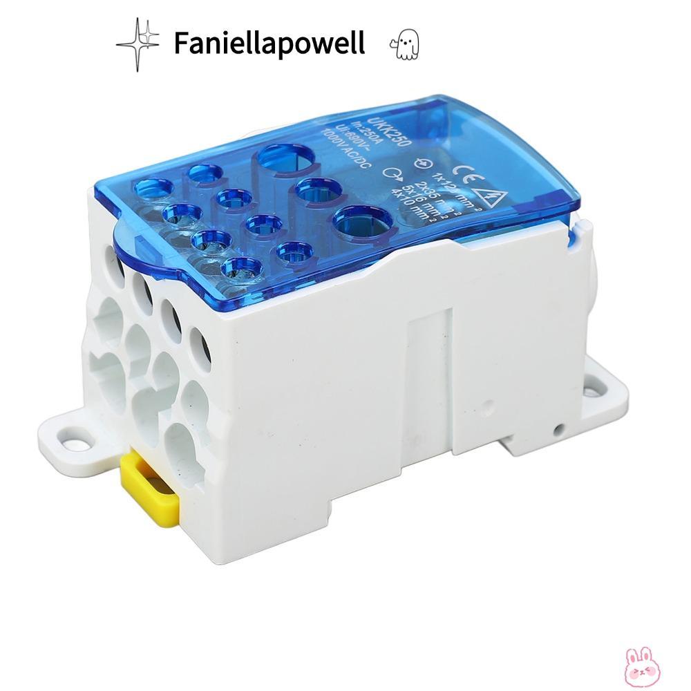 FANIELLAPOWELL Terminal Block Junction Box, สีฟ้า 690V Power Distribution Box, Universal 250A Juncti