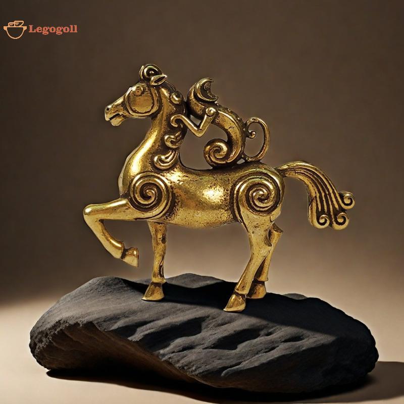 Legogoll 2026 ปีม้าทองเหลือง Feng Shui Horse Figurines Miniatures Bless อาชีพของคุณความสําเร็จ Home Office เดสก์ท็อปตกแต่งของขวัญ TH
