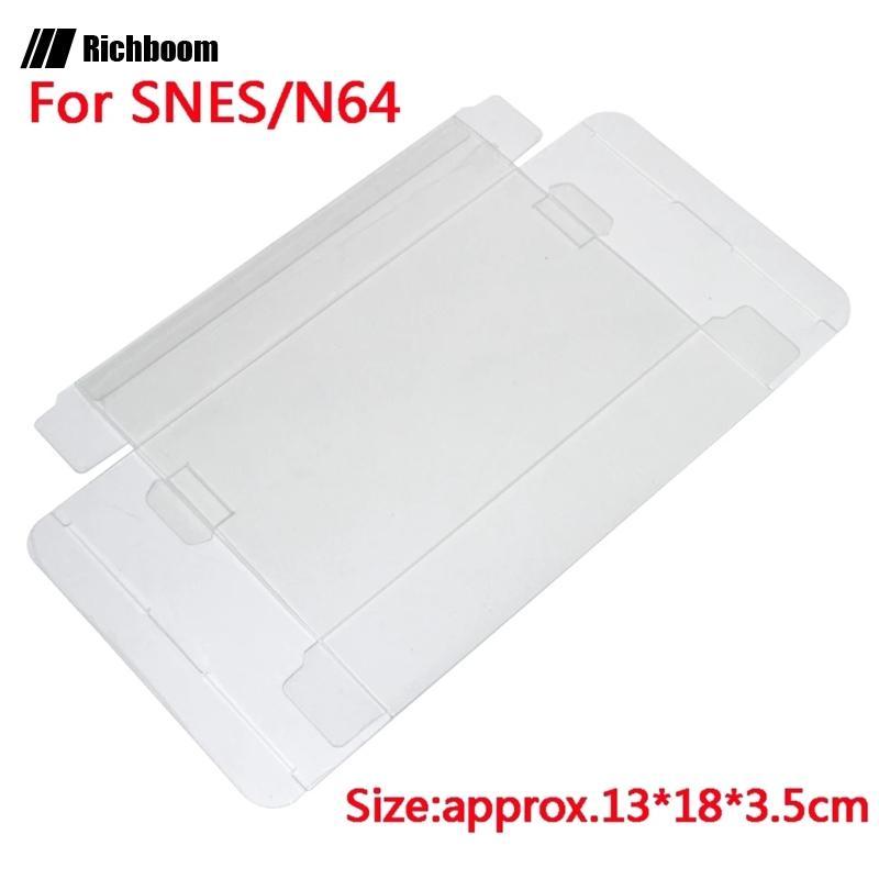 Rich Clear PET พลาสติกกล่องแสดง Protector กรณีแขนสําหรับ SNES N64 CIB กล่องตลับเกมชนิดบรรจุกล่อง