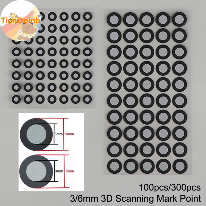 TianYe 100/300pcs 3x6 มม.6x10 มม.3D Scanning Mark Point สําหรับ Creality CR-Scan Raptor/ Otter/ Ferr