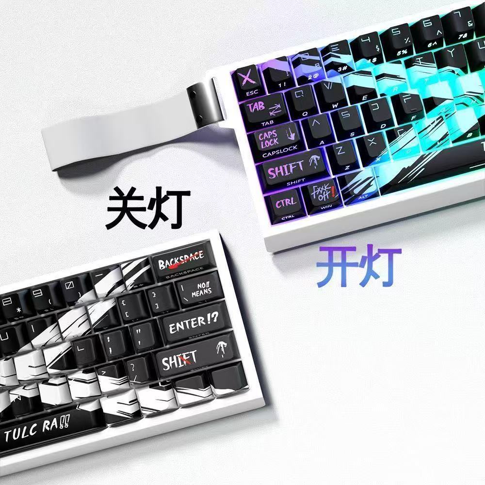 คีย์แคป คีย์แคปลาย Objection Invalid Keycap โรงงานเดิมด้านข้างแกะสลักโปร่งแสง PBT Sublimation High-A