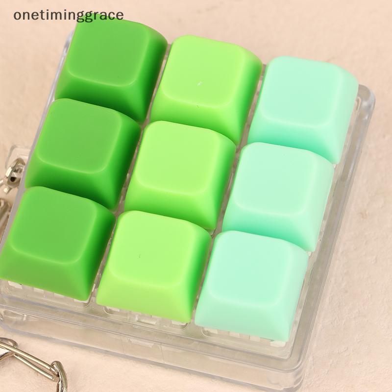 Onetiminggrace 9 คีย์สแควร์รูปคีย์บอร์ด Keycaps พวงกุญแจความเครียดบรรเทา DIY Keycaps คีย์บอร์ดหมวกปุ่มนิ้วมือ OMA - รูปที่ 5