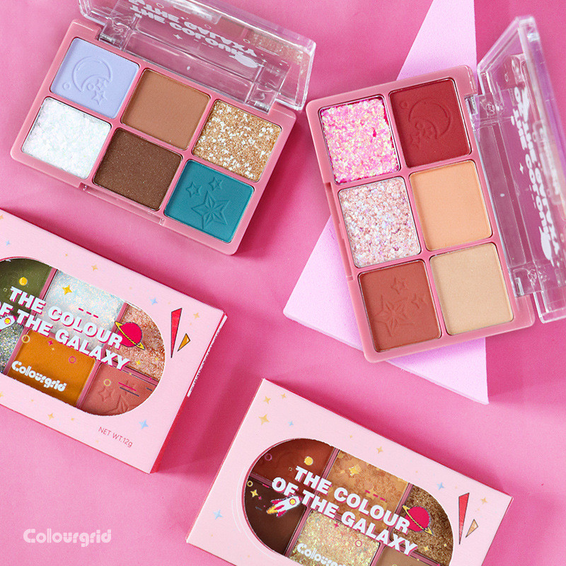 KZ1R Calege Star อายแชโดว์หกสี ins ราคาถูก Shiny Pearlescent มันฝรั่งสับเครื่องสําอาง First Order จั