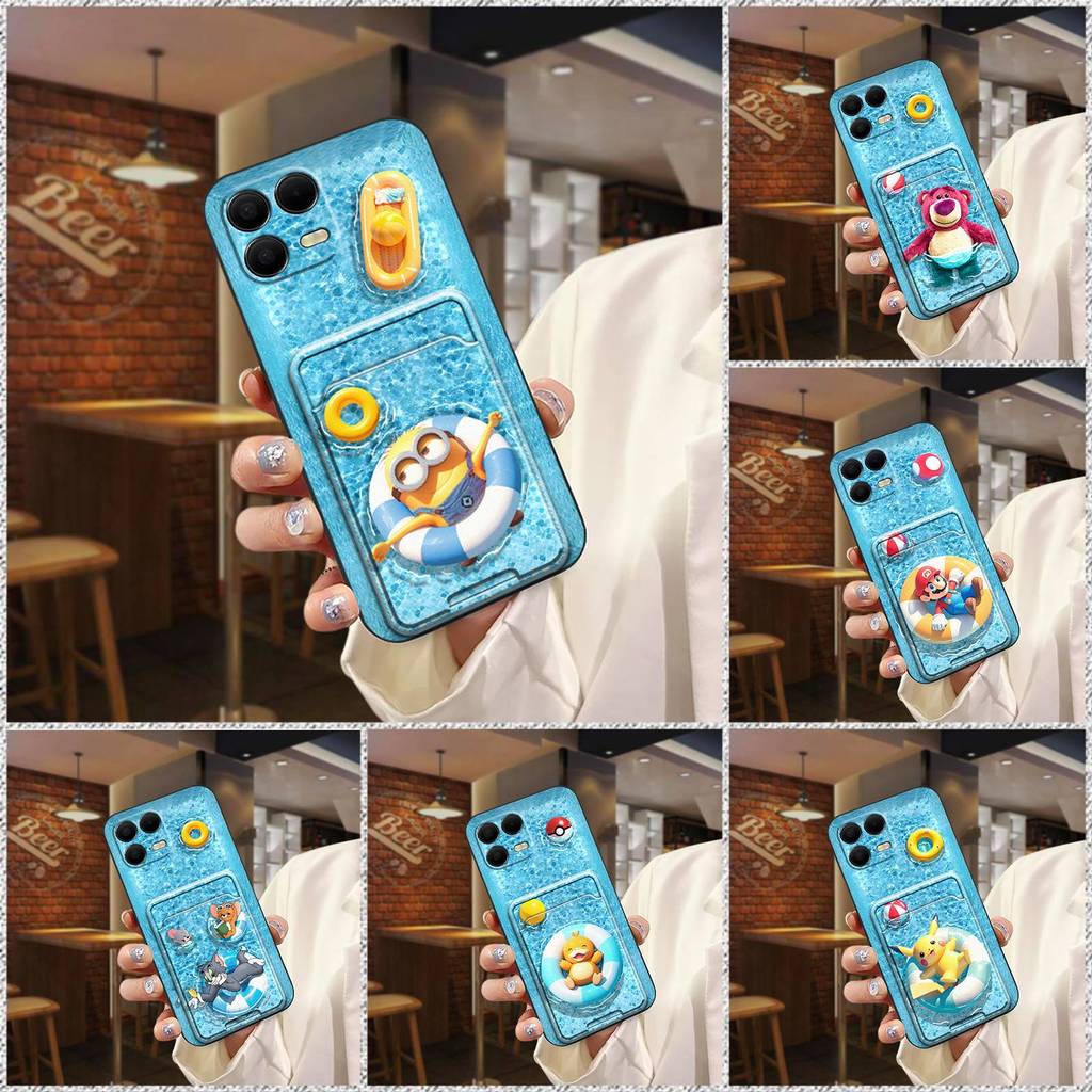 ออกแบบแฟชั่นช่องใส่การ์ดเคสโทรศัพท์สําหรับ TCL T-Mobile Revvl8 Pro/T Phone3Pro ฝาครอบกันน้ํานุ่มกรณี