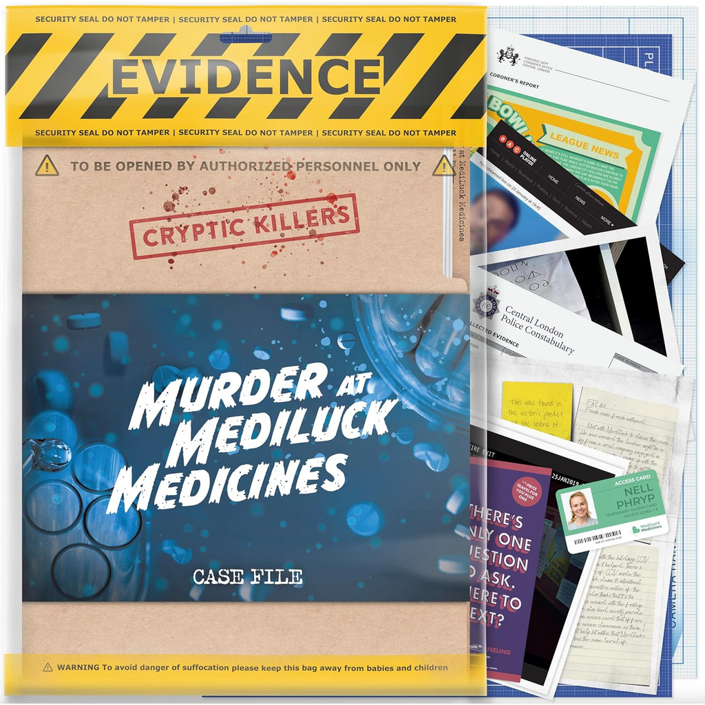 Cryptic Killers Unsolved murder mystery game - Police Case Files Investigation Detective Evidence & 