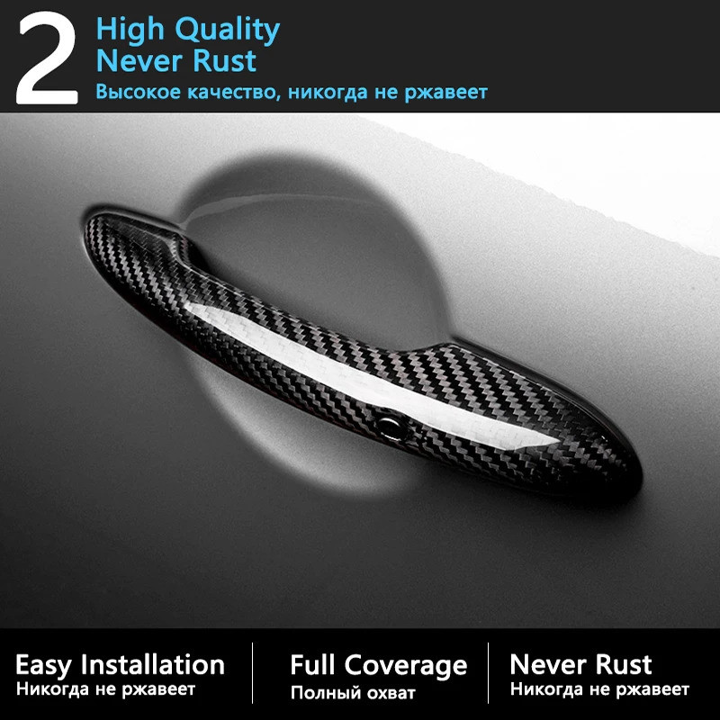 Carbon Fiber Exterior For Volkswagen VW Passat NMS USA A32 A33 2012~ Chrome Gloss Black Door Handle 