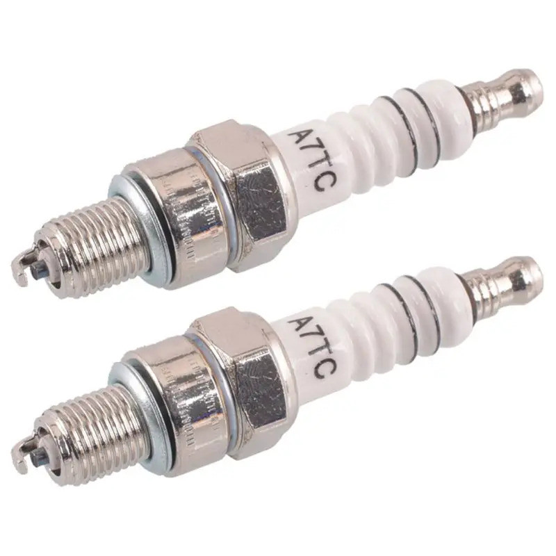 2Pcs Metal Spark Plug A7TC 10mm Fit for Dirt Bike Moped GY6 50cc-150cc
