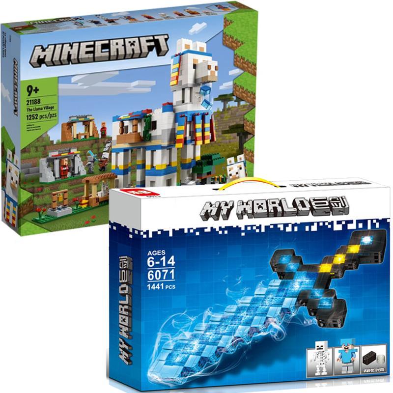 minecraft lego minecraft Minecraft Alpaca Village 21188 Sword Outpost ประกอบจีน 21244 Diamond Lumino