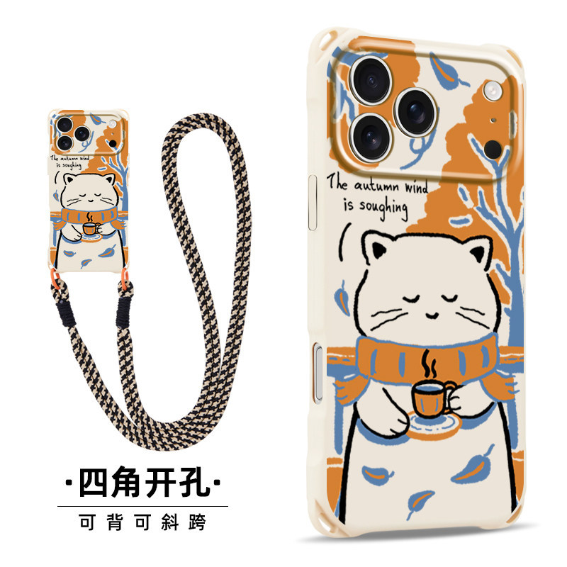 BOSTON ผ้าพันคอแมวเหมาะสําหรับ Apple 17promax เคสโทรศัพท์ Xiaomi 17Pro Honor 400 สายรัดข้อมือ S30 เช