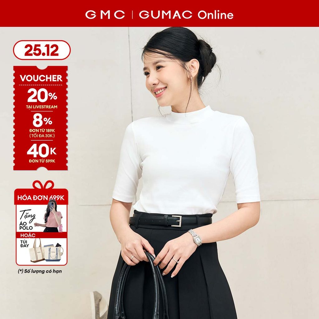 เสื้อยืดคอเต่าครึ่งแขนแฟชั่นสตรี GUMC ATF11021