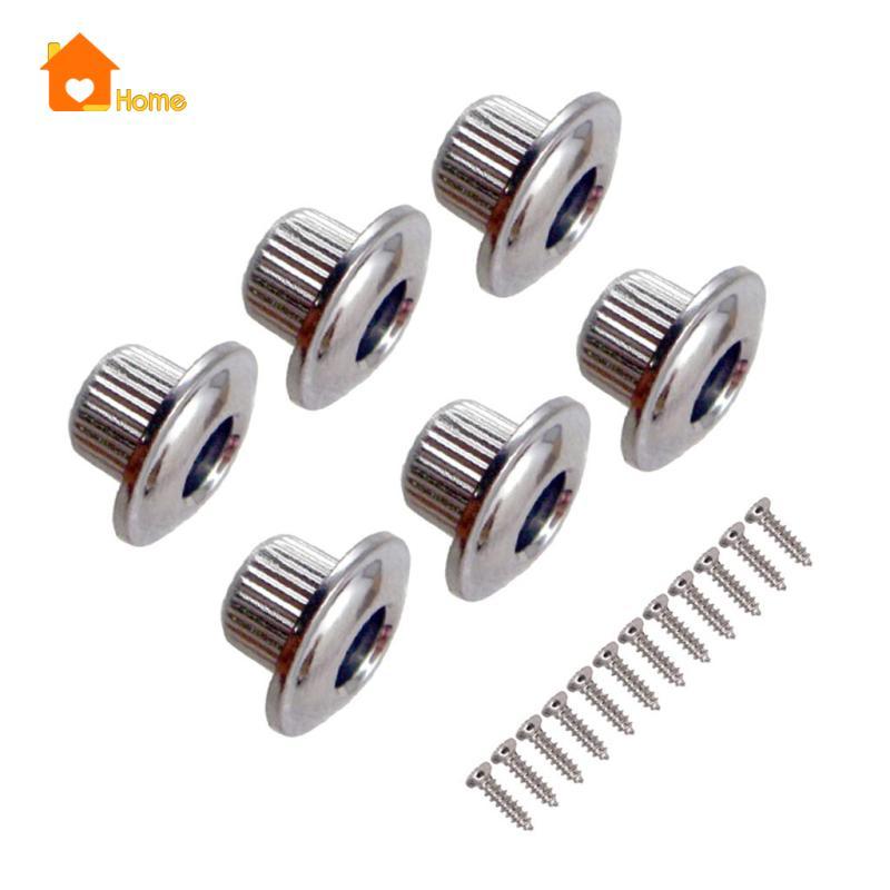 [Nanaaa] 6 PC Guitar Original Bushing Nut Guitar Tuner Nut Electric Guitar Part Silver