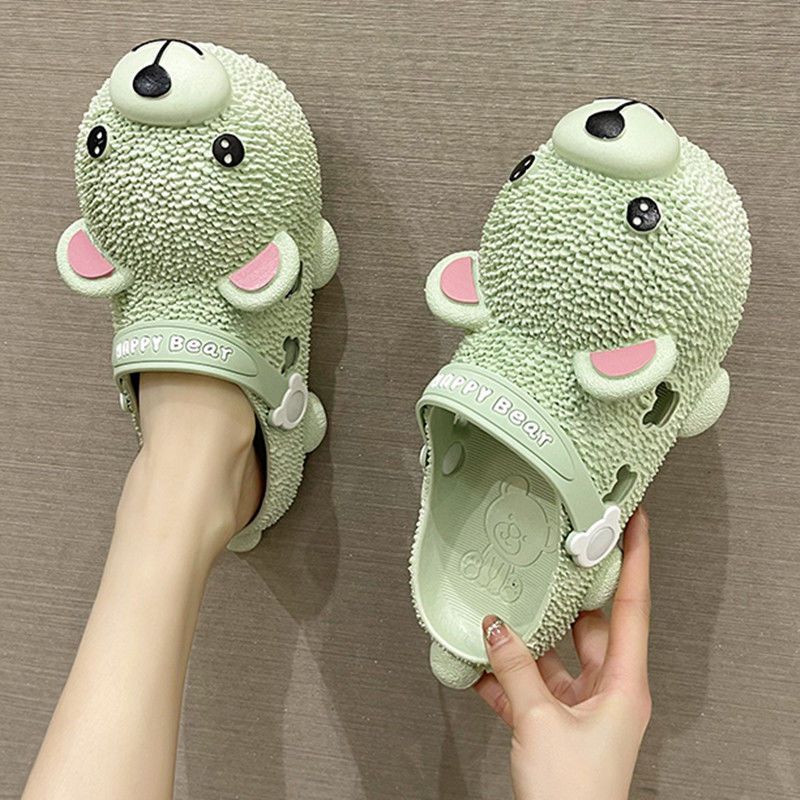 拖鞋 可爱女生2022新款小รองเท้า女夏包头外穿凉鞋轻便流12.24รองเท้าน่ารักสําหรับสาวๆ2022รองเท้าแตะหมีใหม่สําหรับผู้หญิงในช่