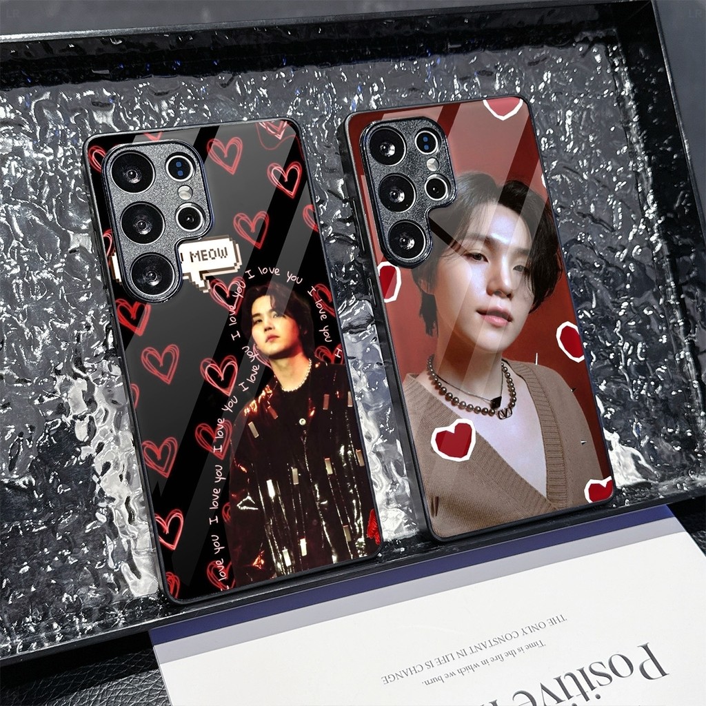 Suga _ Agust D 08 แก้วเคสโทรศัพท์สําหรับ Samsung Galaxy S22 S23 S24 S25 Ultra Plus S24FE S25FE M15 M