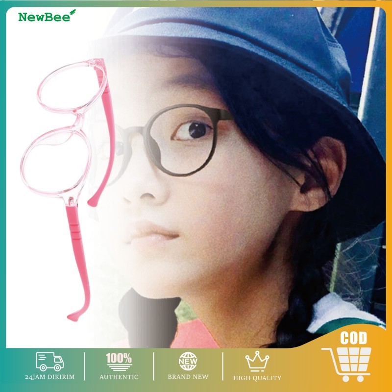 เด็ก Anti-Blue Ray แว่นตาป้องกันรังสี Gadget กรอบกลมยืดหยุ่นสําหรับสาวปลอดภัยสบายซิลิโคน TR90 วัสดุส