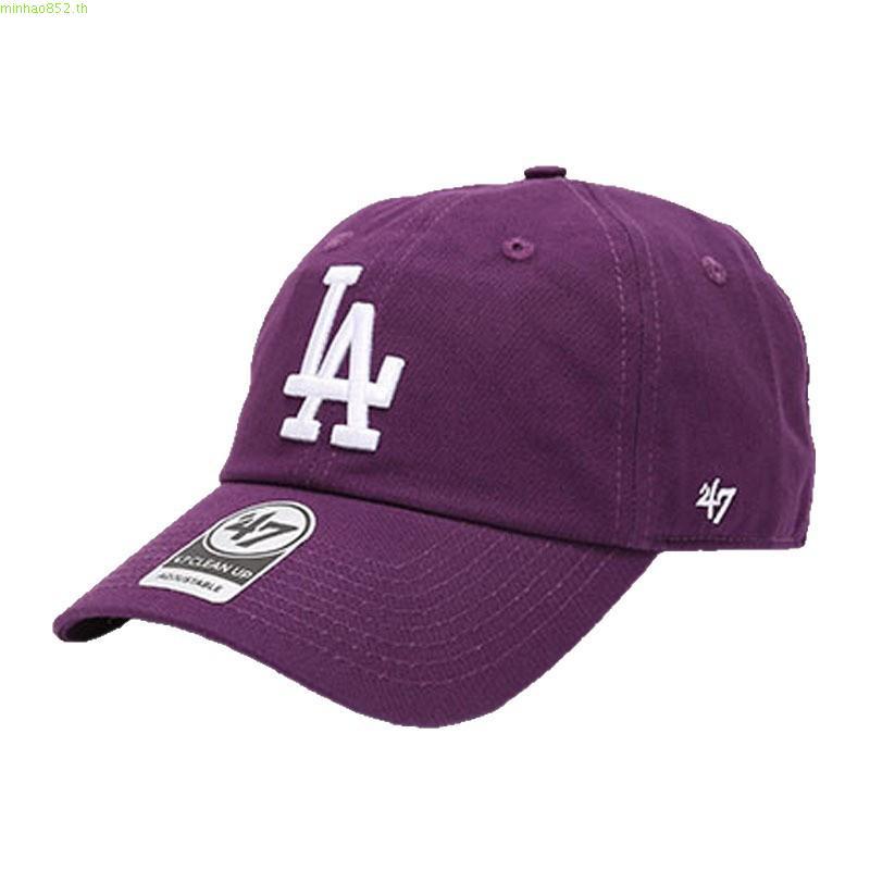 หมวก47Brand หมวกเบสบอล LA หมวกผู้หญิงสีน้ำตาลด้านบนนุ่มหมวกมาตรฐานใหญ่ NY หมวกตัวอักษรแยงกี้