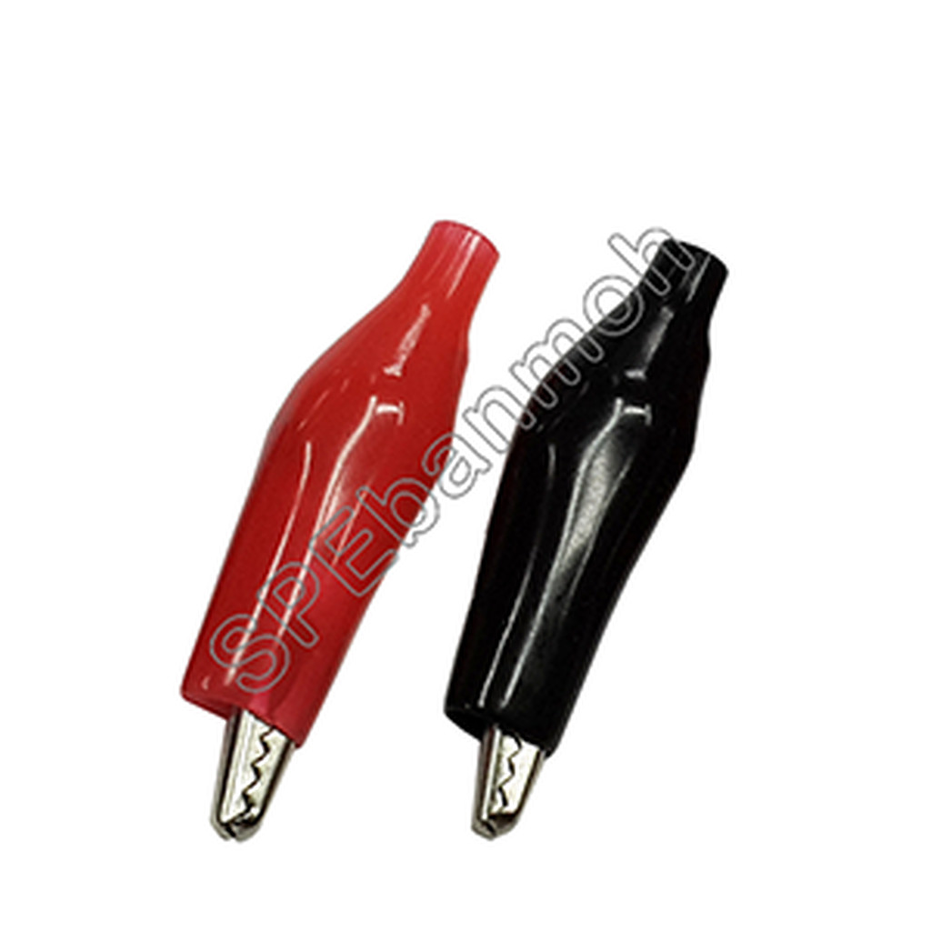 [ 10คู่ ] ปากคีบ ดำ-แดง (Alligator Clip) AL-001-M