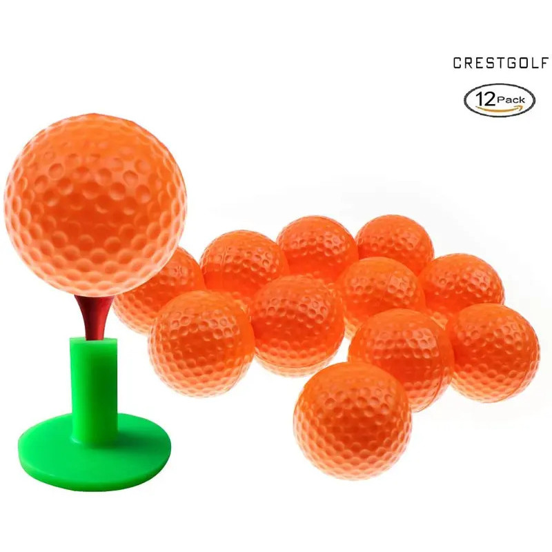 CRESTGOLF 12pcs Per Pack PU Foam Sponge Golf Practice Balls Indoor Outdoor Practice Training Balls B