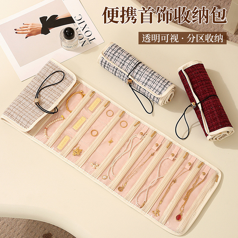 เครื่องประดับตกแต่งทรายขนาดเล็ก กระเป๋าเก็บเครื่องประดับสไตล์หอมหลายชั้นต่างหูสร้อยคอ bfg055656.ของฉ