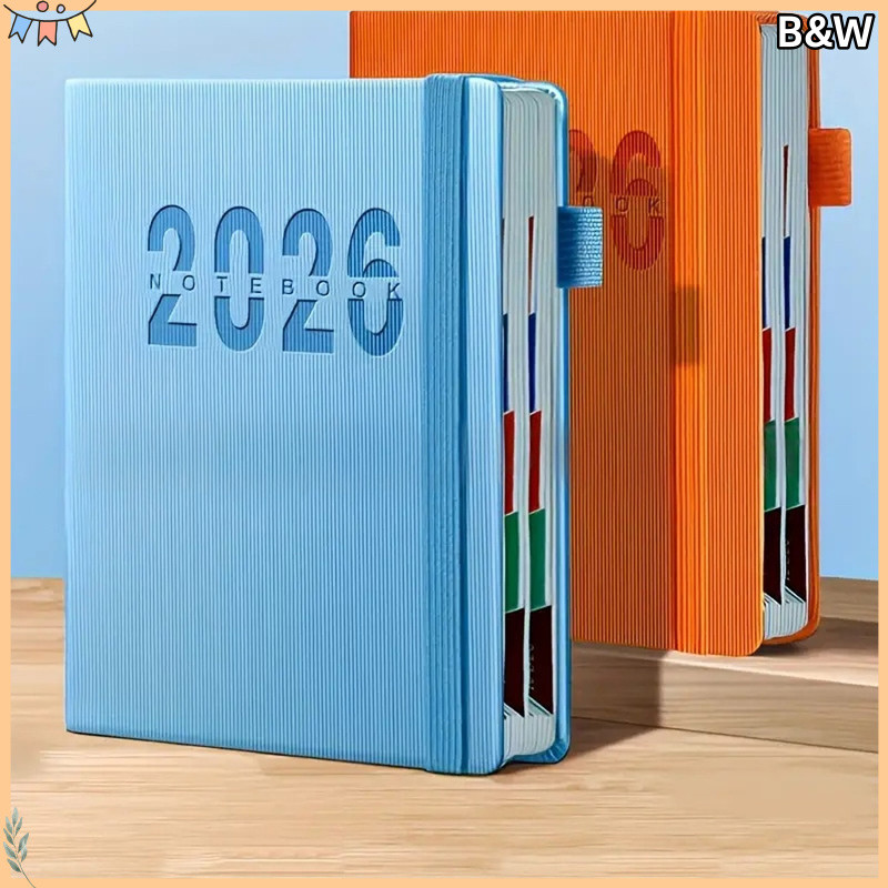 B&W 2026 Planner A5 Annual Planner Agenda Daily plan 365 วันกําหนดการ Vintage เครื่องเขียน Office & 