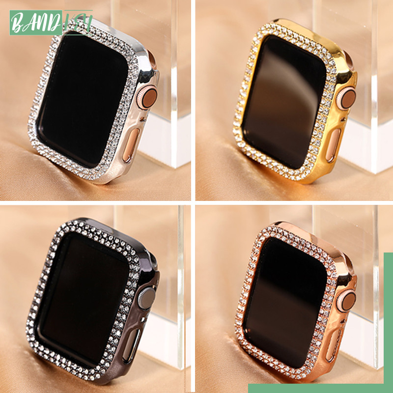 กรณีคอมพิวเตอร์ครอบคลุมเพชร for IWatch Ultra/SE 3 2 Apple Watch Series 11 10 9 8 7 6 5 4 3 2 1 49/46/45/44/42/41/38มม.