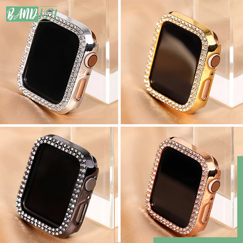 กรณีคอมพิวเตอร์ครอบคลุมเพชร for IWatch Ultra/SE 3 2 Apple Watch Series 11 10 9 8 7 6 5 4 3 2 1 49/46/45/44/42/41/38มม.