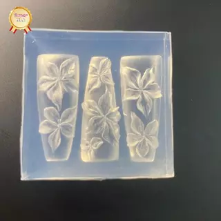 SuperNail แม่พิมพ์เล็บ 3D แกะสลักโค้ง Lily ดอกไม้โปร่งใสตกแต่งเล็บ DIY ซิลิโคนแม่แบบ Vary
