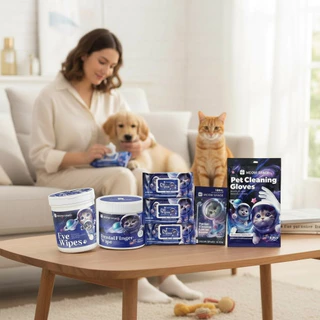 MEOW SPACE อุปกรณ์ของใช้ สำลีก้านเช็ดหู แผ่นเช็ดตา ถุงมืออาบน้ำ ที่เช็ดฟัน อุปกรณ์ทำความสะอาดสัตว์เลี้ยง