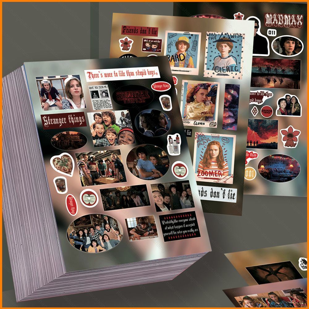 YT4 8Sheepts/ชุดคนแปลกหน้าสติกเกอร์ Mike Wheeler Demogorgon Graffiti กระเป๋าเดินทางตกแต่งกันน้ํา