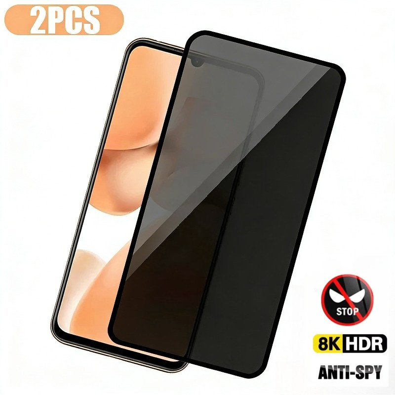 1-2Pcsกระจกนิรภัยฟิล์มสําหรับIQOO Z6x Z6 Z5x Z5 Z3 Z1x Z1 Pro Lite 2022 Anti Spyความเป็นส่วนตัวสีดํา