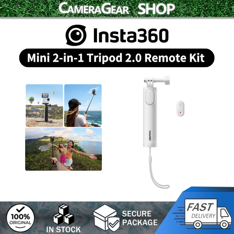 Insta360 Mini 2-in-1 ขาตั้งกล้อง 2.0 (สีขาว) รีโมทสําหรับ GO Ultra/Insta360 Ace Pro 2 X4/GO 3S/Ace P