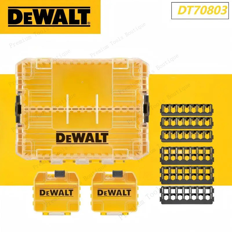 DEWALT DT70803  กล่องเครื่องมืออเนกประสงค์ขนาดกลางกล่องเก็บของชุดเล็กไขควงที่ใส่บิตกล่องเก็บของสําหร
