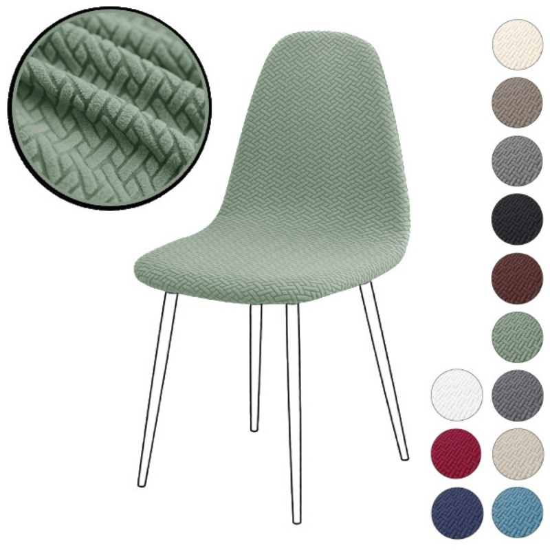 ผ้าคลุมเก้าอี้-Eames ความกว้าง 22-30 ซม. ความสูง 40-48 ซม. ผ้าจักเวฟเฟิลลาย T-Shaped Eames chair cover