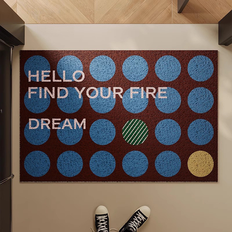 Dreamerhouse Simple Geometric รูปแบบพรมปูพื้น Retro ในครัวเรือน Entrance Entrance Mat Entrance PVC ประตู