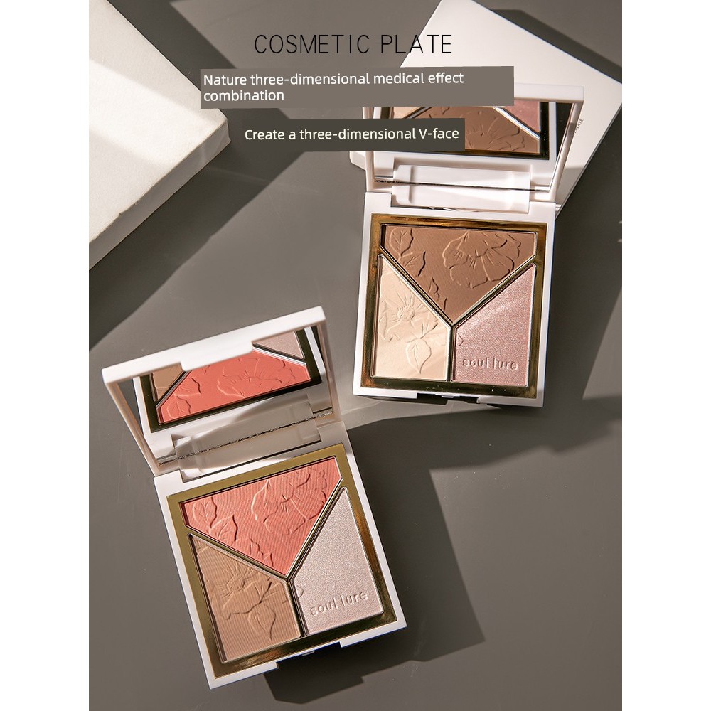 บลัชออน odbo บลัชออน Contouring Plate Glitter Shadow Dual-use Combine Blush Highlighter