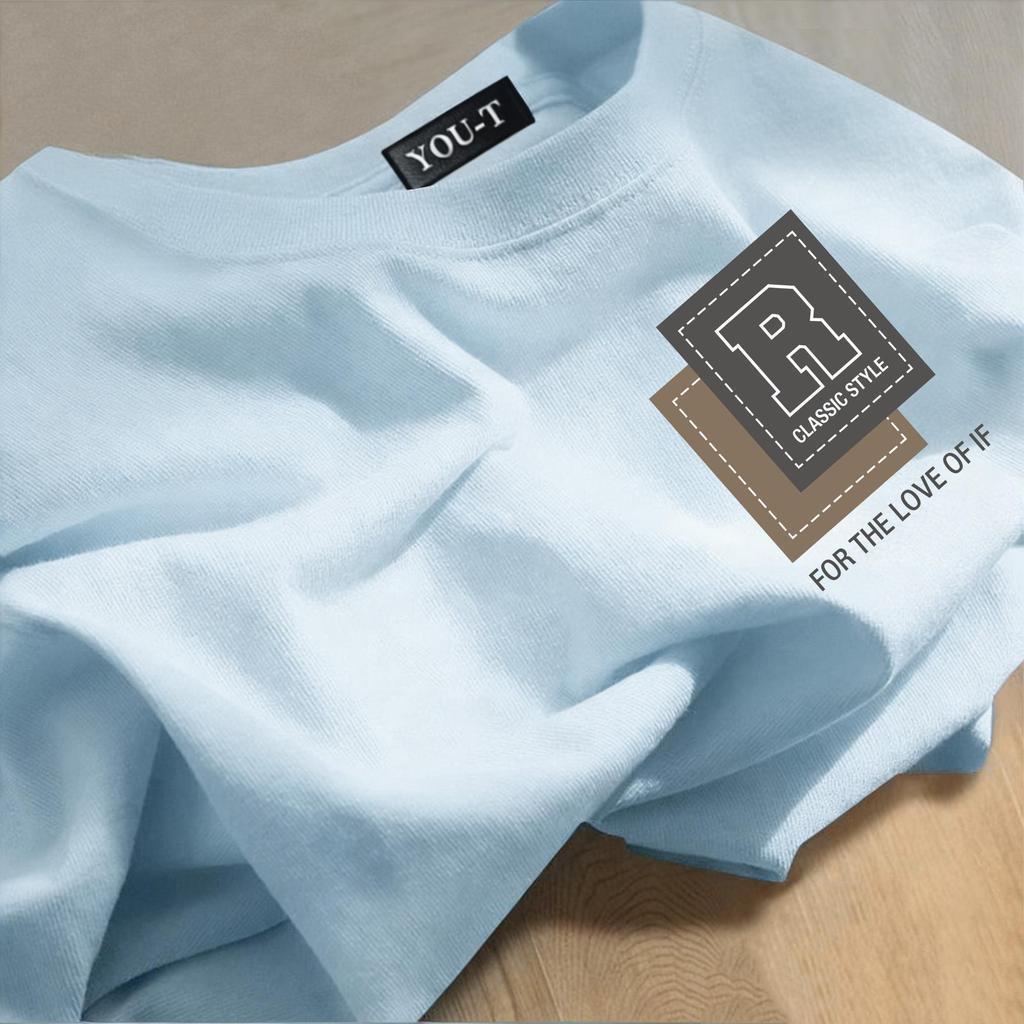 Top.basic🔥 เสื้อยืด oversize ผ้าCotton  คอกลม เสื้อแฟชั่น 'CLASSIC R'  สบายและนุ่ม แขนสั้น ฤดูร้อน S-3XL【COD】 - รูปที่ 2