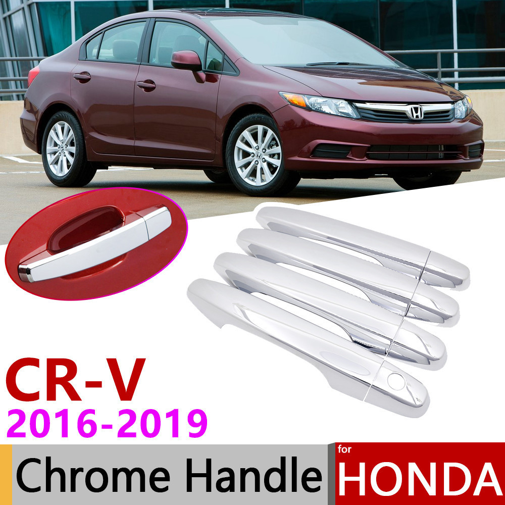 สําหรับ Honda CR-V MK4 RW1 RW6 RT5 RT6 2016 ~ 2019 Chrome มือจับประตูรถอุปกรณ์เสริมสติกเกอร์ Trim ชุ
