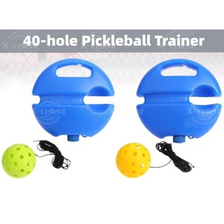 Single Player Pickleball Practice Tool with 40 Holes Outdoor Pickleball Trainer for Beginners Traine