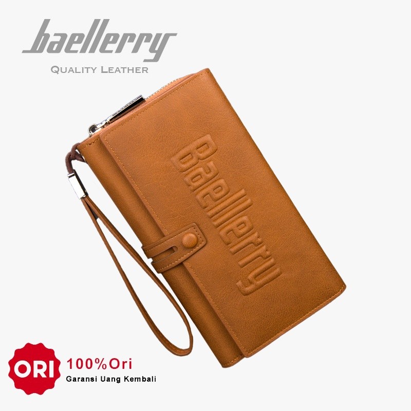 BAELLERRY S1393 กระเป๋าสตางค์ใบยาวสําหรับผู้ชายและผู้หญิงทําจากหนังพรีเมี่ยม  20260103