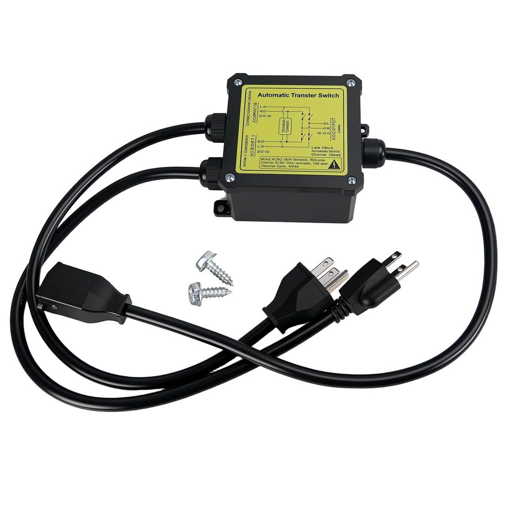 AC120V 15A ATS เครื่องกําเนิดไฟฟ้าสวิตช์โอนอัตโนมัติ (NEMA 5-15P/R)