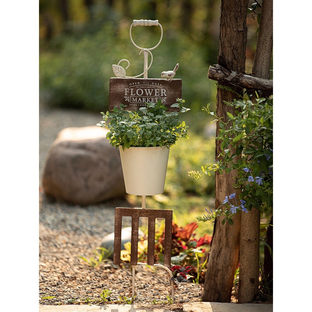 นกดีบุกดอกไม้คอนเทนเนอร์กระถางดอกไม้สวนกลางแจ้งสวนระเบียงลานตกแต่งหวายปีนเขากรอบ - รูปที่ 7