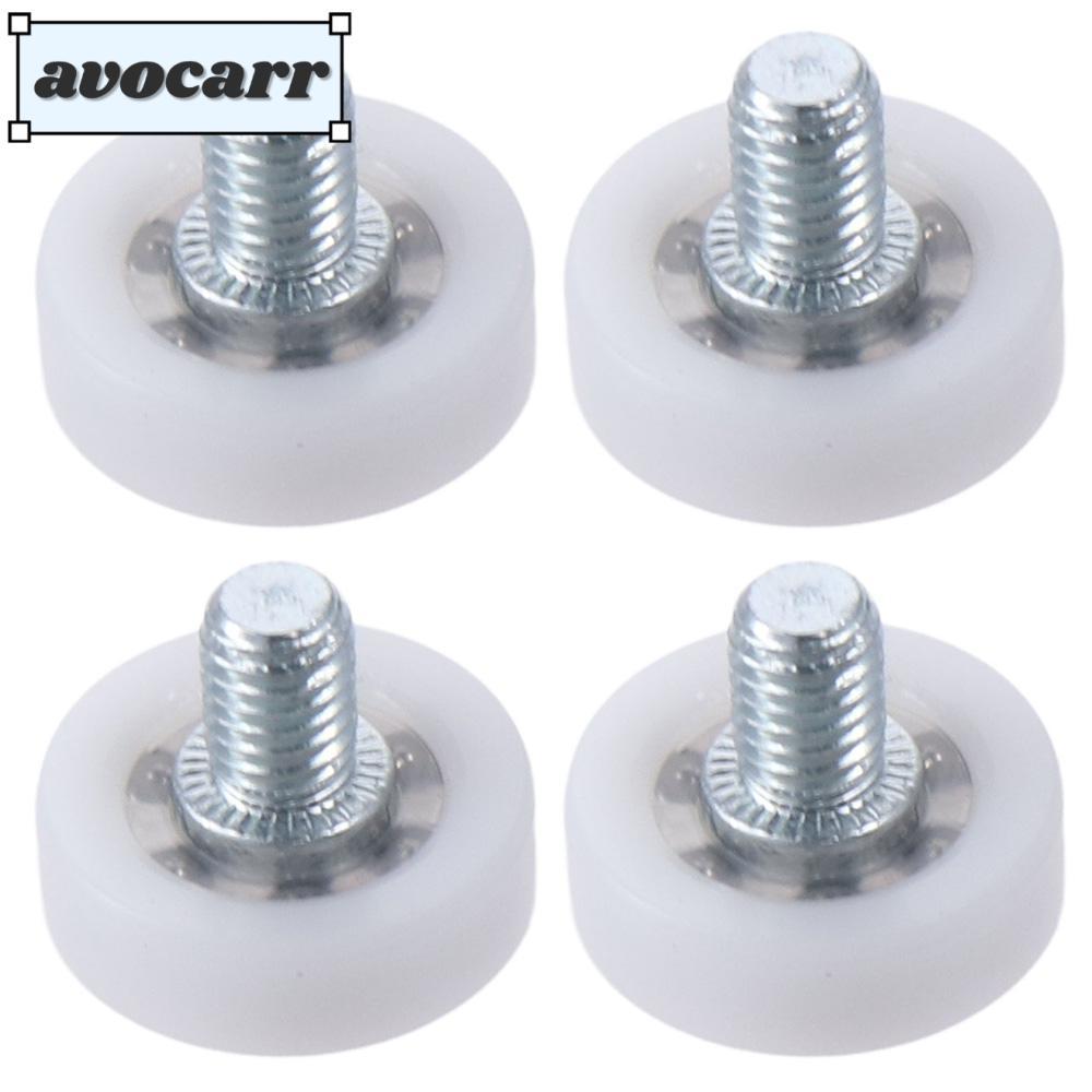 Avocar ลูกกลิ้งตู้ลิ้นชัก 19 มม., ไนลอนสแตนเลสสีขาวแบริ่งไนลอนรอกขนาดเล็ก, ทนทานเงินสีขาวทนต่อการสึกหรอตําแหน่งลูกกลิ้งคนงาน