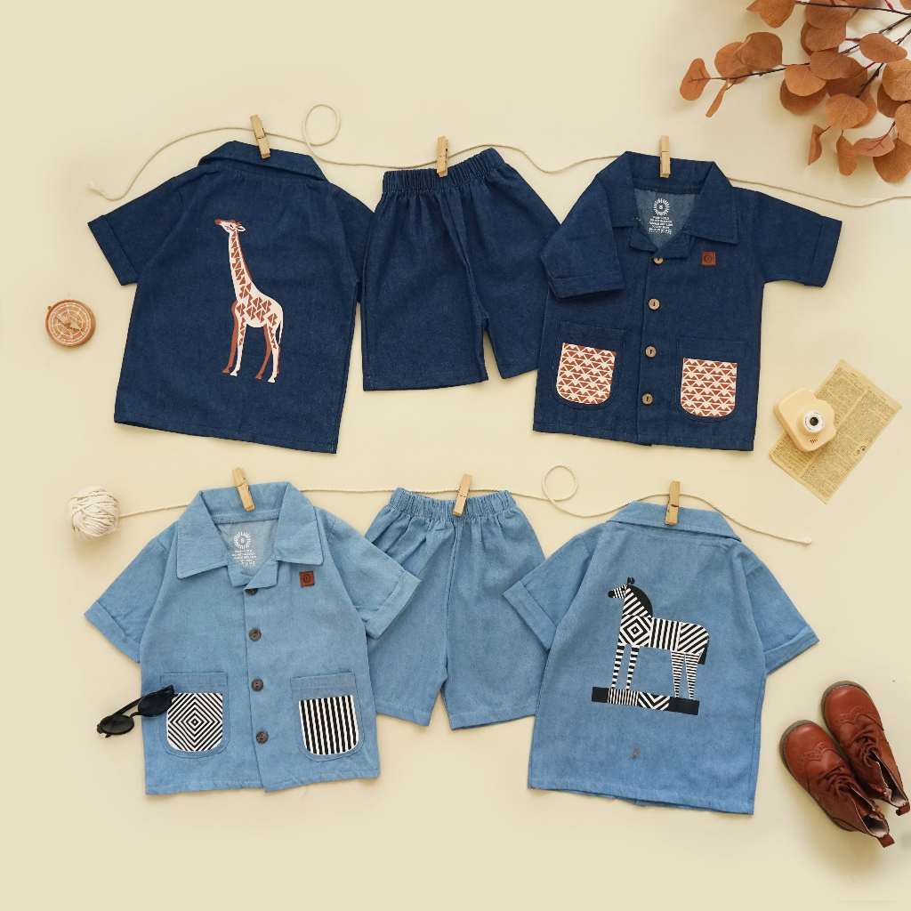 กางเกงยีนส์ KEMEJA Kingu | ชุด KIMOZO | เสื้อยีนส์เด็กสําหรับเด็กชายและเด็กหญิง