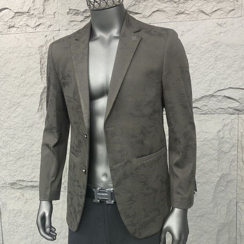 【清版】6529款提花外套西服秋冬款商务休闲时尚西装单西1.4[Q Version] 6529 Jacquard Coat Suit Autumn and Winter Business Casual