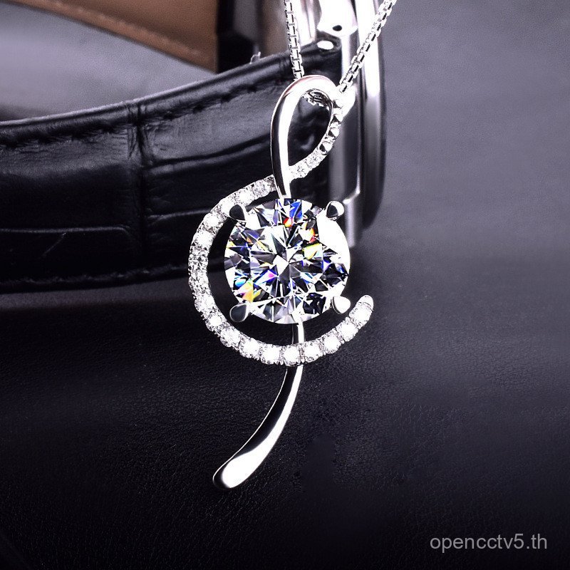 จี้ชุบทองขาว pt950 กะรัตเลียนแบบ moissanite สร้อยคอน่ารักสำหรับผู้หญิง