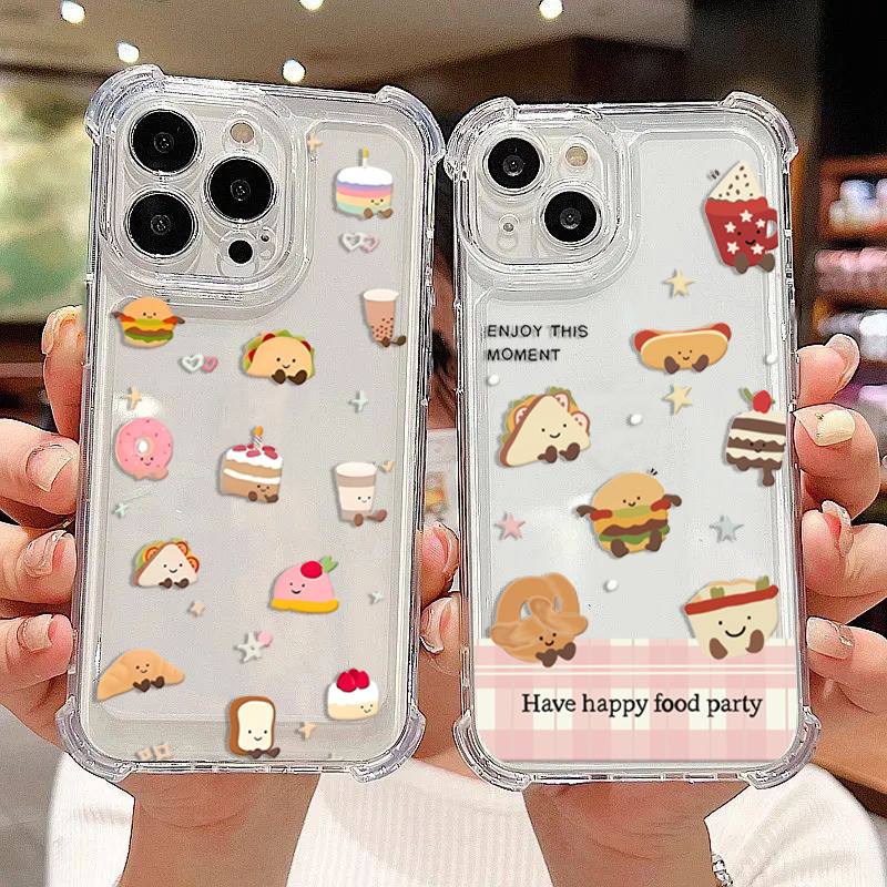 สําหรับOPPO 14F 13F 12F 11F 14 13 12 11 Pro 8 7 8T 7Z 8Z 5Z 6Zผลไม้ขนมปังสัตว์น่ารักซิลิโคนกันกระแทก