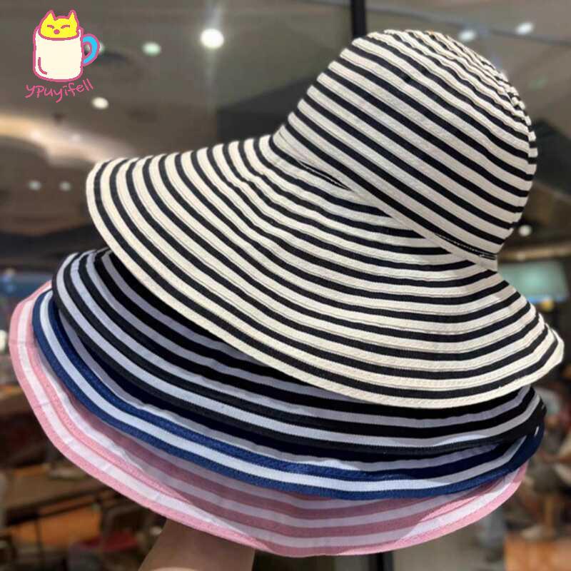 หมวกปีกกว้างลายสวยงาม กันแดดกันลม UV สวมใส่สบาย สำหรับเดินทางทะเลหรือนอกบ้าน