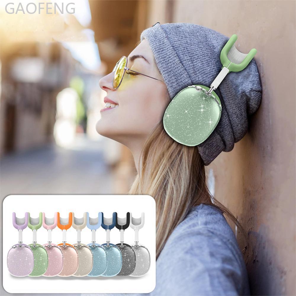 GAOFENG 2/4 ชิ้น Glitter Sparkle ป้องกันกรณีกันกระแทกหู Pad ล้างถ้วยหูแถบคาดศีรษะ TPU หูฟังสําหรับ A